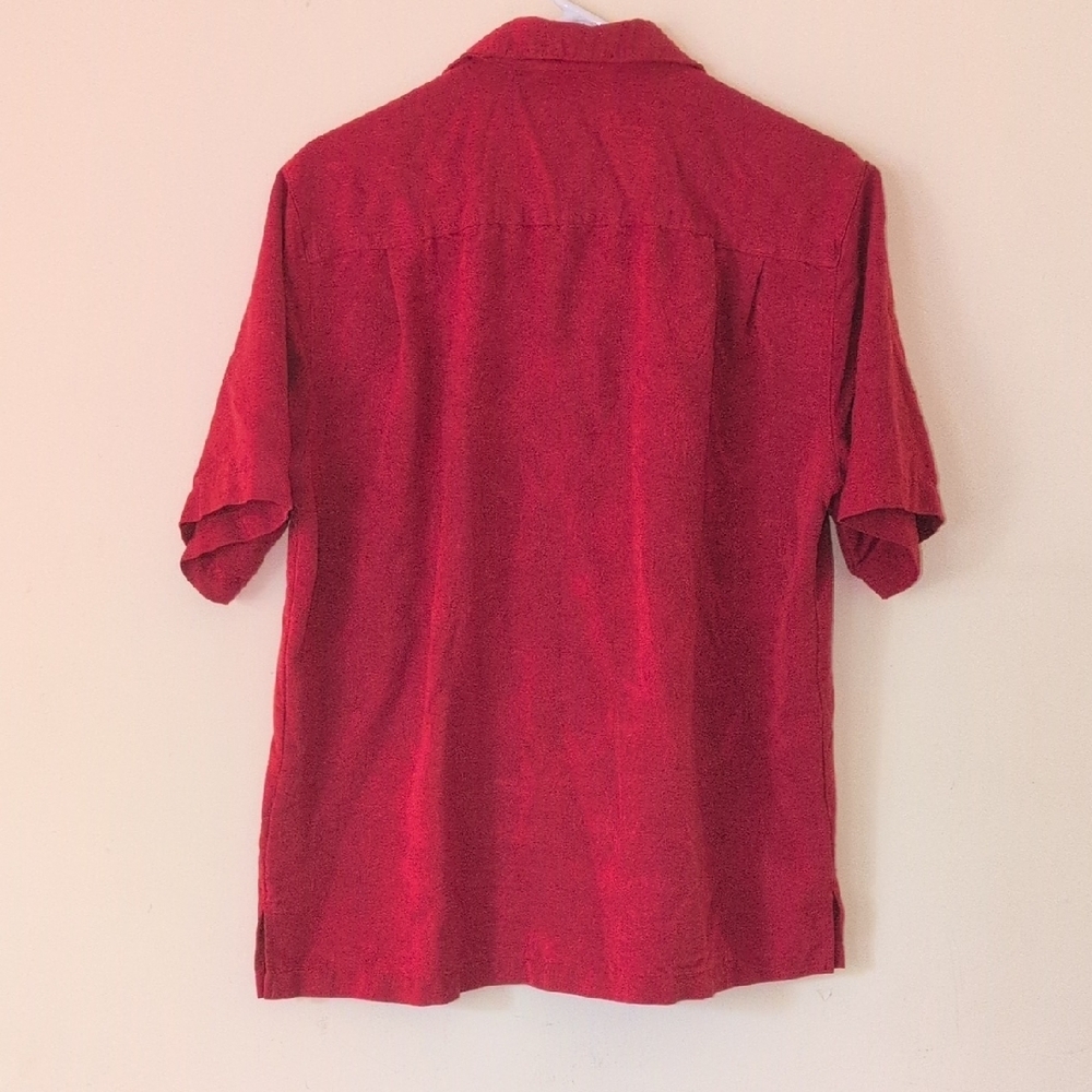 Caribbean Joe Red Casual Button Down Shirt - Picture 3 of 3